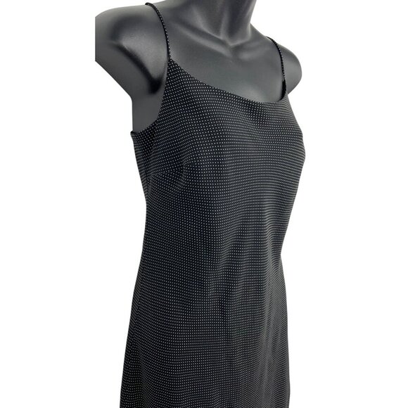 Ann Taylor Loft Black White Polka Dot Sleeveless Midi Slip Dress Size 2 EUC - Picture 3 of 7